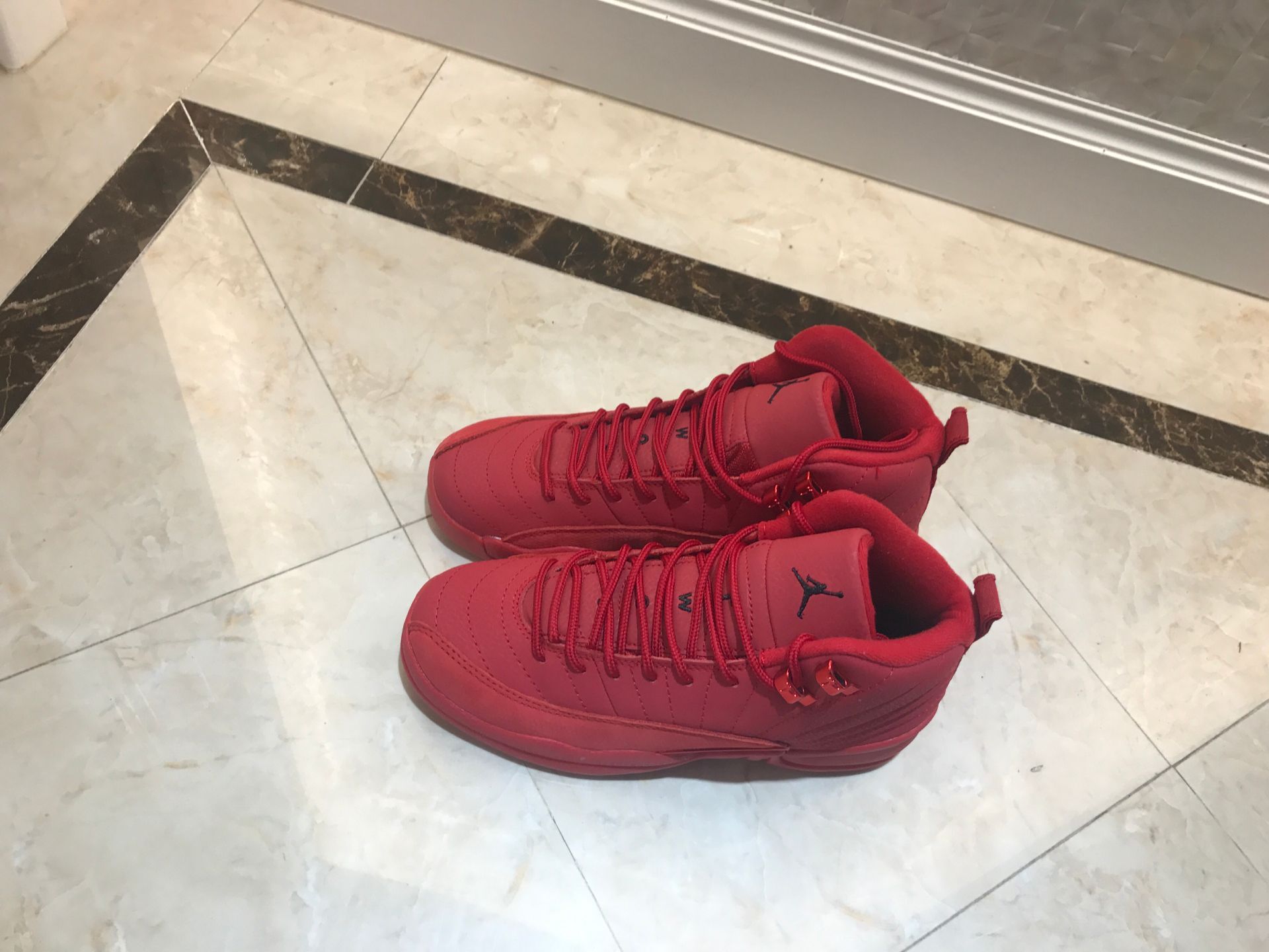 2019 Air Jordan 12 All Red For Women - Click Image to Close